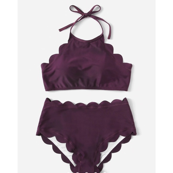 FLASH SALE 🎉 Purple High Waisted Bikini Swimsuit - Picture 3 of 4